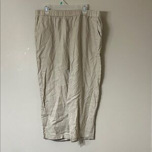 Quince Women's Cream Linen Wide Leg Pants